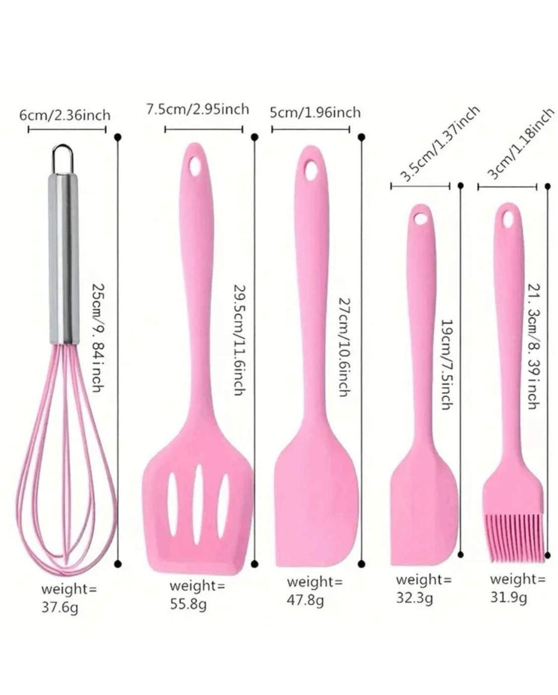 Baking Props 5 Pieces Pink