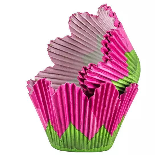 Pink Flower Baking Cups